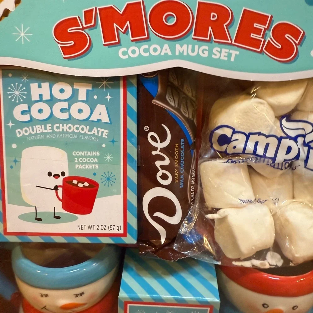Bay Island S'mores Cocoa Mug Set with Snowman Mugs